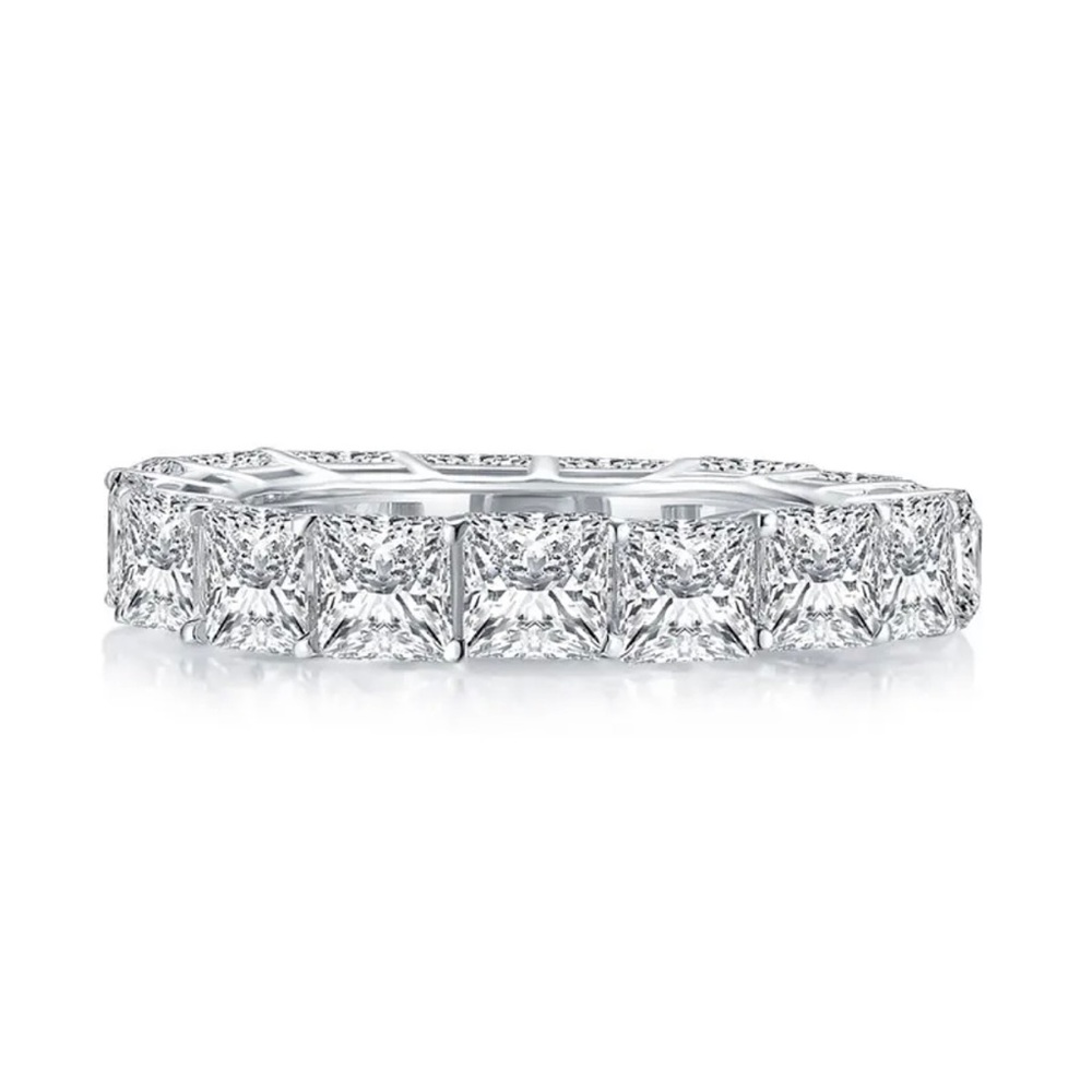 Princess Cut Eternity Wedding/Anniversary Ring - Picture 3 of 7